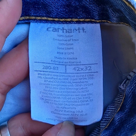 Carhartt FR Fire Resistant Dark Blue Denim Jean Pants NFPA Mens Size 42x32 - Picture 17 of 17